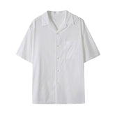 Men's And Women's Open Collar Solid Color Shirt